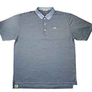 Peter Millar Daniel Island Golf Club Men’s Blue Striped Course Polo Shirt size L